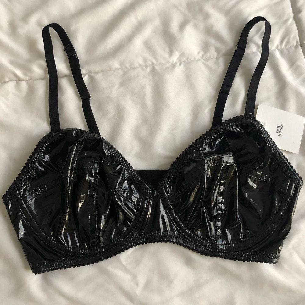 Latex/Patent Leather Bra